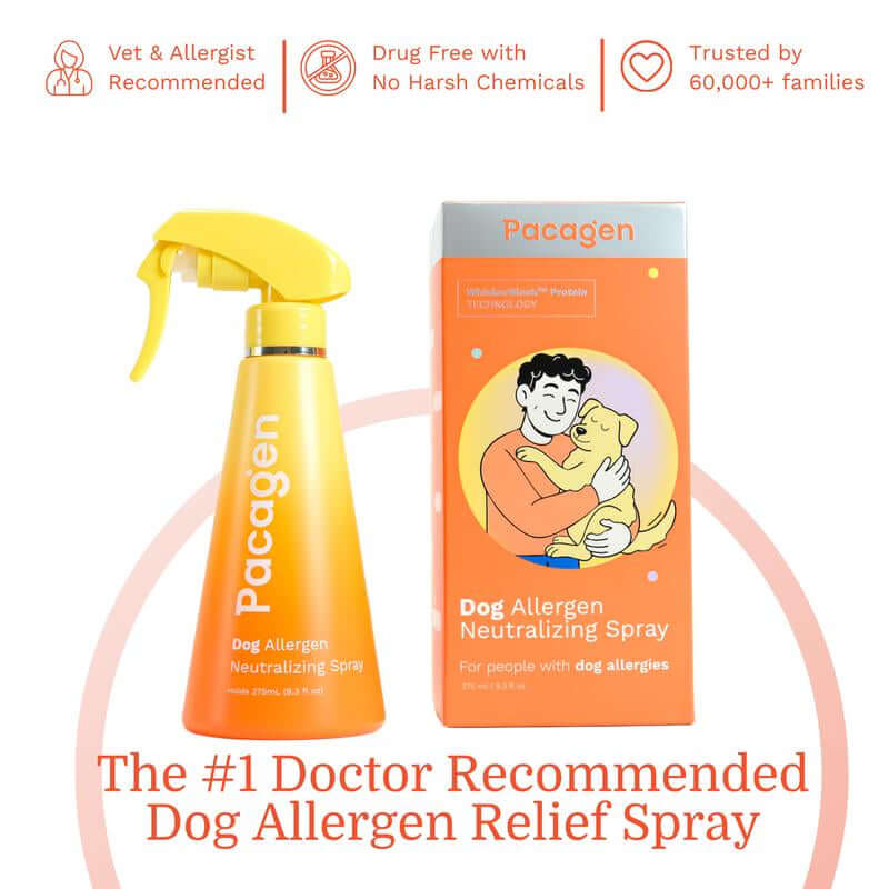 PACAGEN Dog Allergen Neutralizing Spray for Home Use - Neutralizes Dog Allergens on Contact - Allergist Recommended