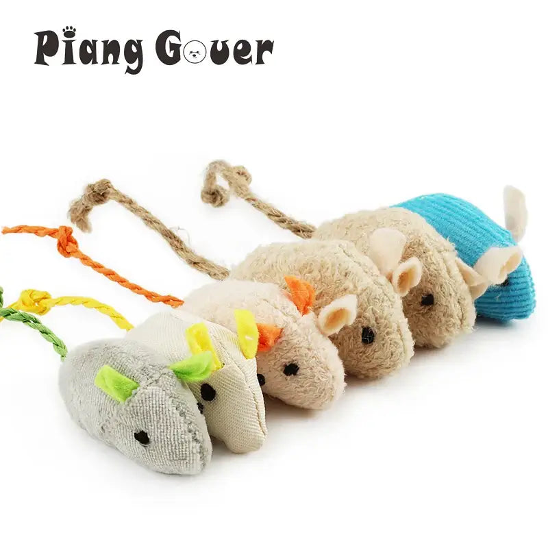6pcs Mix Pet Toy Catnip Mice Cats Toys Fun Plush Mouse Cat Toy For Kitten, colorful plush mice for cats.